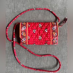 Vintage Vera Bradley Crossbody Tri Fold Wallet Purse